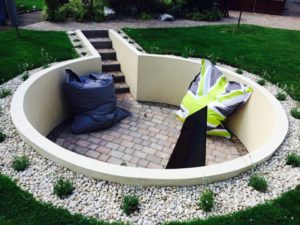 project for patios in bedworth - image shows a circular seating area we custom built